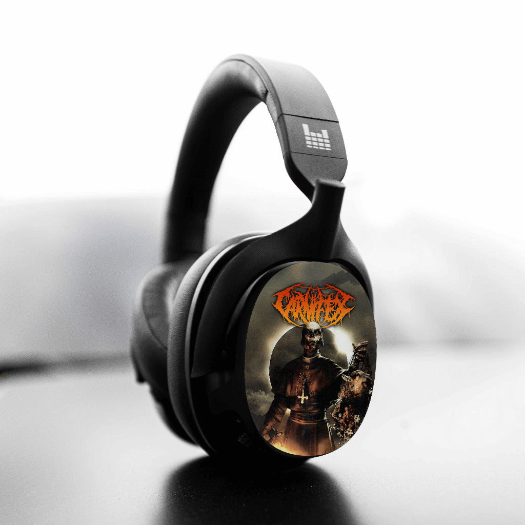 Heavys headphones with Carnifex Hell Chose Me shells