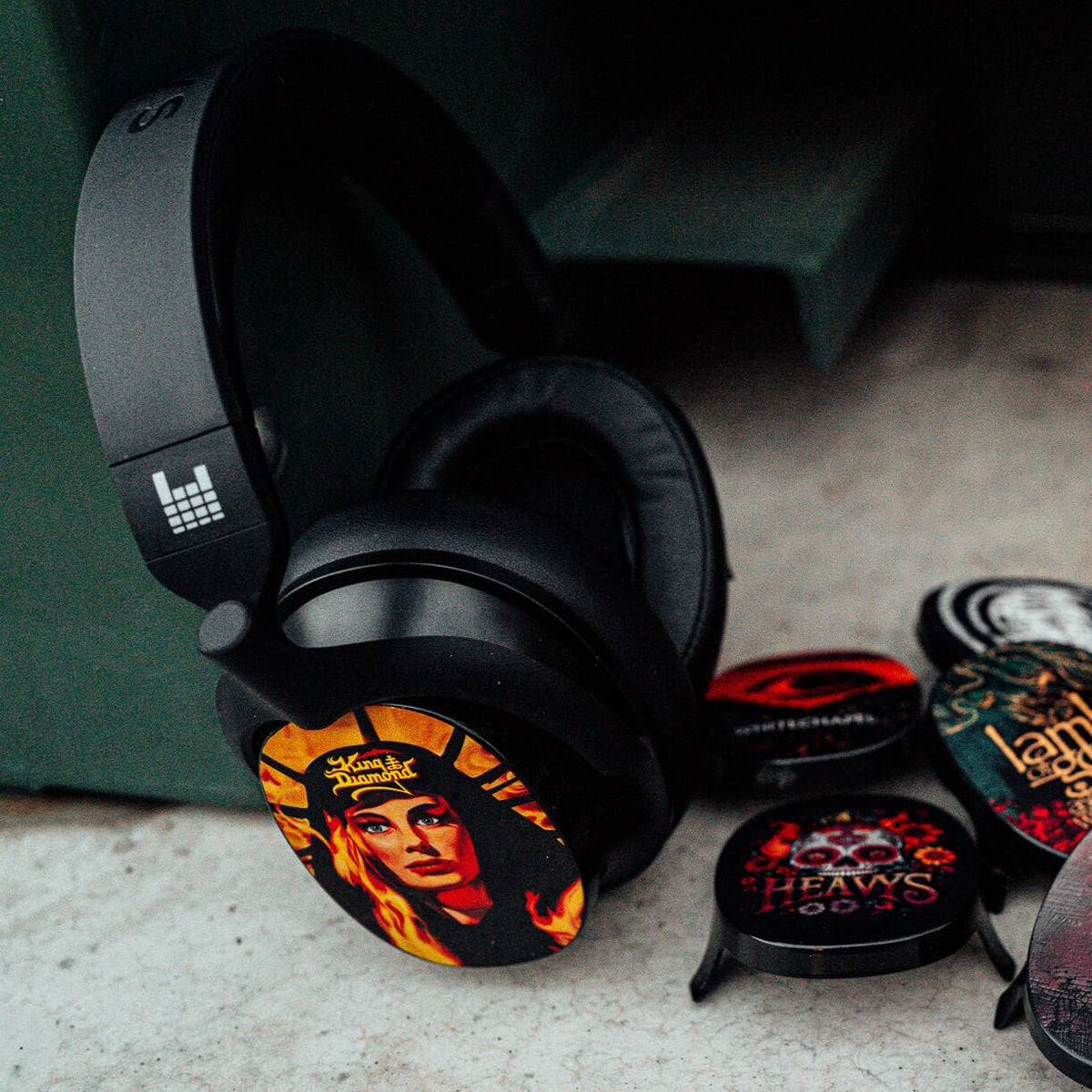 Heavys headphones with King Diamond shells